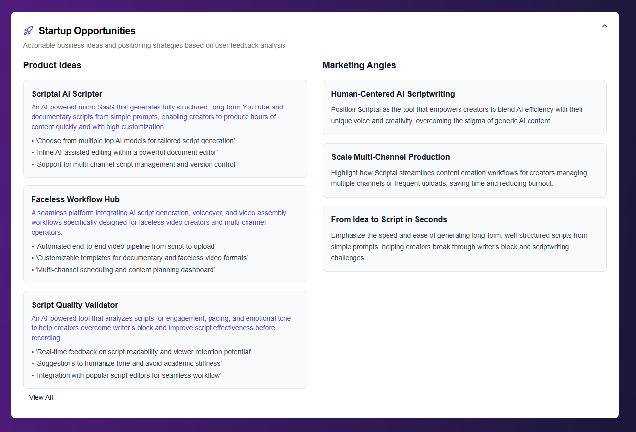 Startup opportunities preview